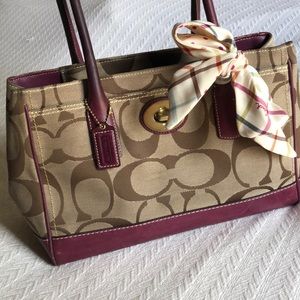 Beautiful Coach Satchel with Scarf and dust cover